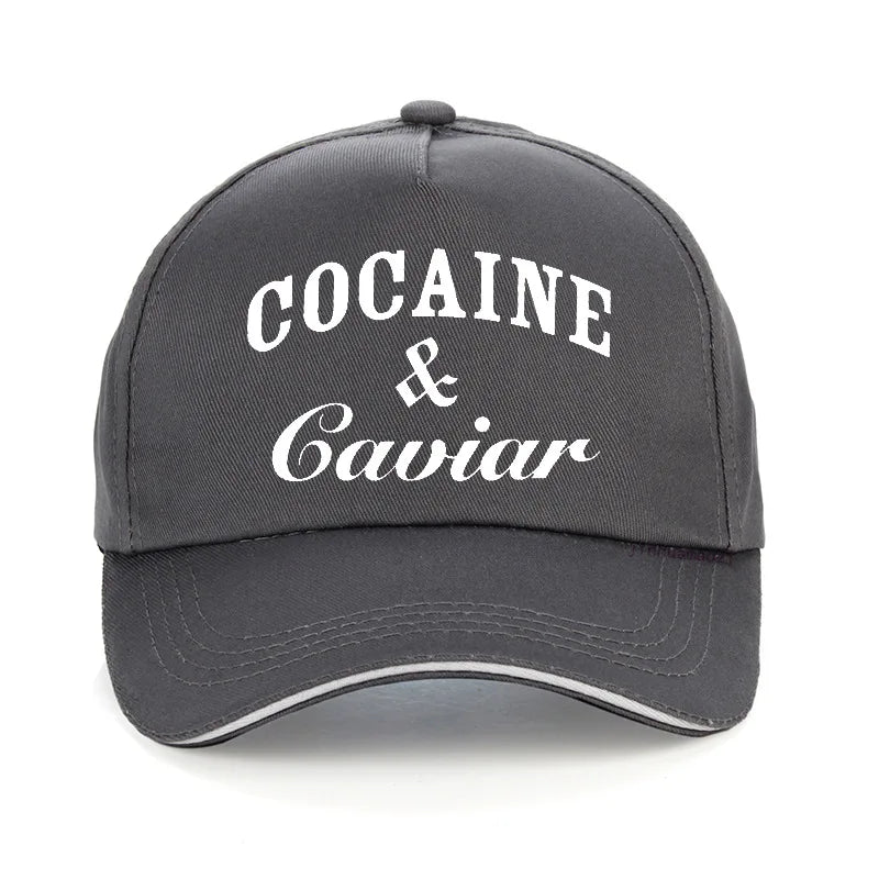 Cocaine & Caviar Baseball Cap Men Women Fashion Sport Casual Golf Cap High Quality Cotton adjustable Snapback hats - Premium cap from Lizard Vigilante - Just $23.99! Shop now at Lizard Vigilante