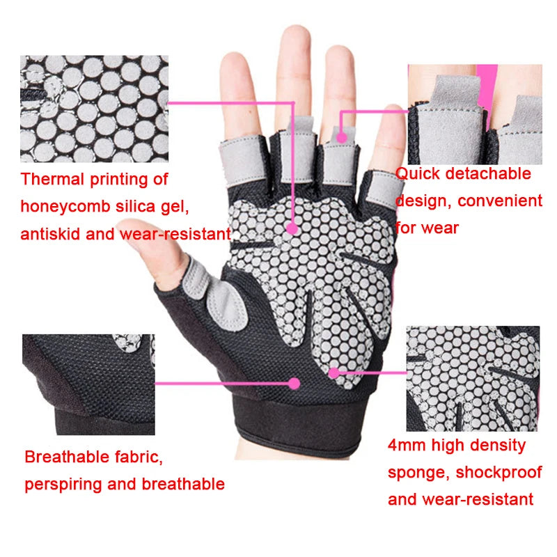 Coolfit Breathable Fitness Gloves Weight Lifting For Heavy Exercise Sport Gym Gloves Women Body Building Non-Slip Half Finger - Premium fitness gloves from Lizard Vigilante - Just $18.99! Shop now at Lizard Vigilante