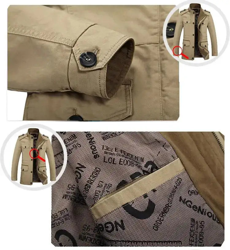 High Quality Men's Casual Jacket 6XL Male Windbreaker Oversized Cotton Classic Jackets Men Clothing Trench Coat A4F5806