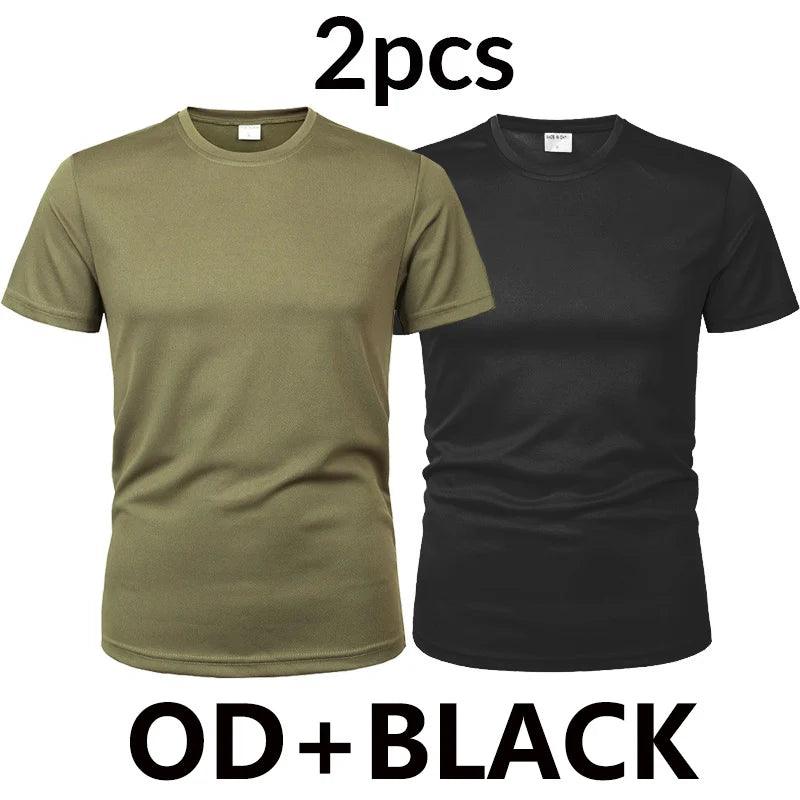 MEGE 3 Pcs/2 Pcs Men Camouflage Tactical T Shirt Army Military ShortSleeve O-neck Quick-Drying gym T Shirts Casual Oversized 4XL - Lizard Vigilante