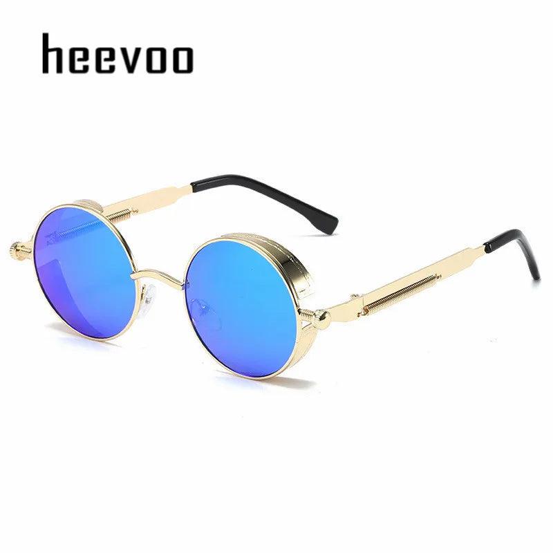 Metal Steampunk Sunglasses Men Women Fashion Round Glasses Brand Designer Vintage Sun Glasses High Quality Oculos de sol 2024 - Lizard Vigilante