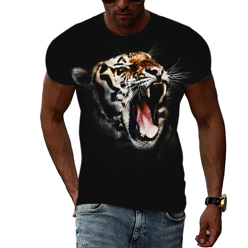 Men's Polyester Tiger Graphic T-Shirt - Premium T-shirt from Lizard Vigilante - Just $22.99! Shop now at Lizard Vigilante