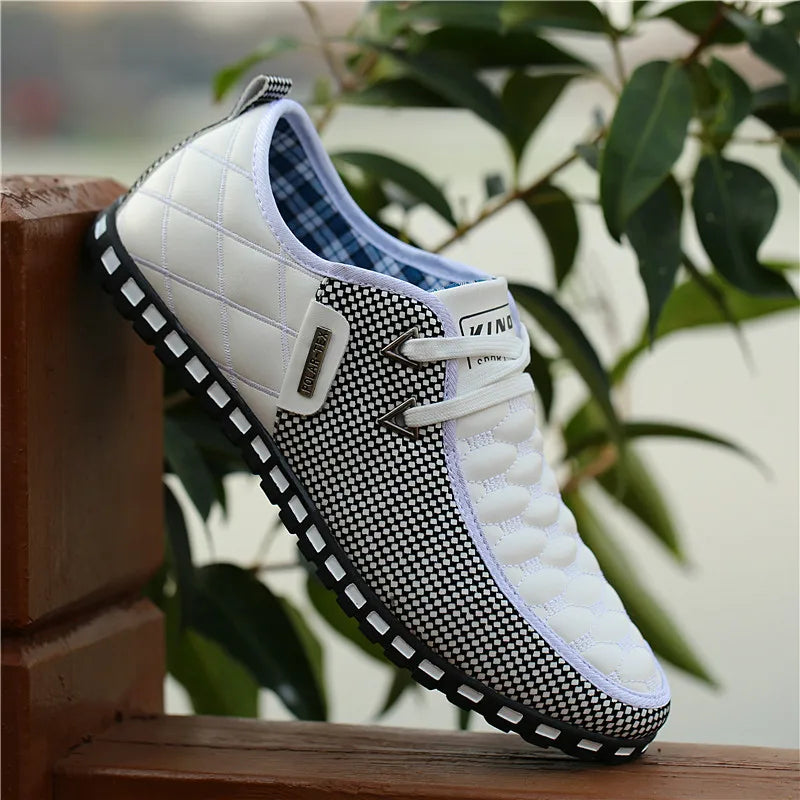 Men's Breathable Leather Sneakers - Stylish and Comfortable - Premium shoes from Lizard Vigilante - Just $36.99! Shop now at Lizard Vigilante