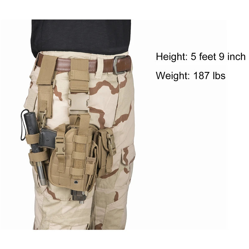 Tactical Leg Gun Holster Outdoor Multi-function Camouflage Bag Tied Leg Pistol Protective Cover Phone Pocket Hunting Gear - Premium  from Lizard Vigilante - Just $29.99! Shop now at Lizard Vigilante