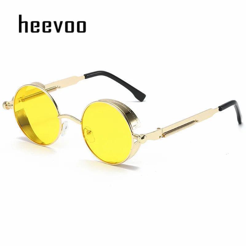 Metal Steampunk Sunglasses Men Women Fashion Round Glasses Brand Designer Vintage Sun Glasses High Quality Oculos de sol 2024 - Lizard Vigilante