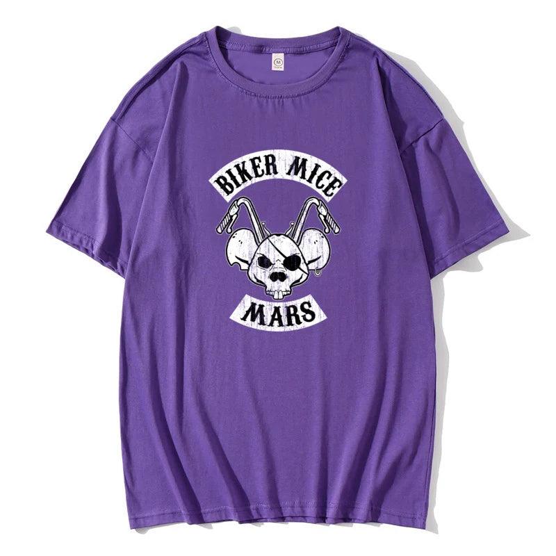 Biker Mice Mars Skull T Shirt Pirates Mouse Motorcycle Cool Tshirts Funny Mens Retro Skull Head T-Shirts 3D - Lizard Vigilante