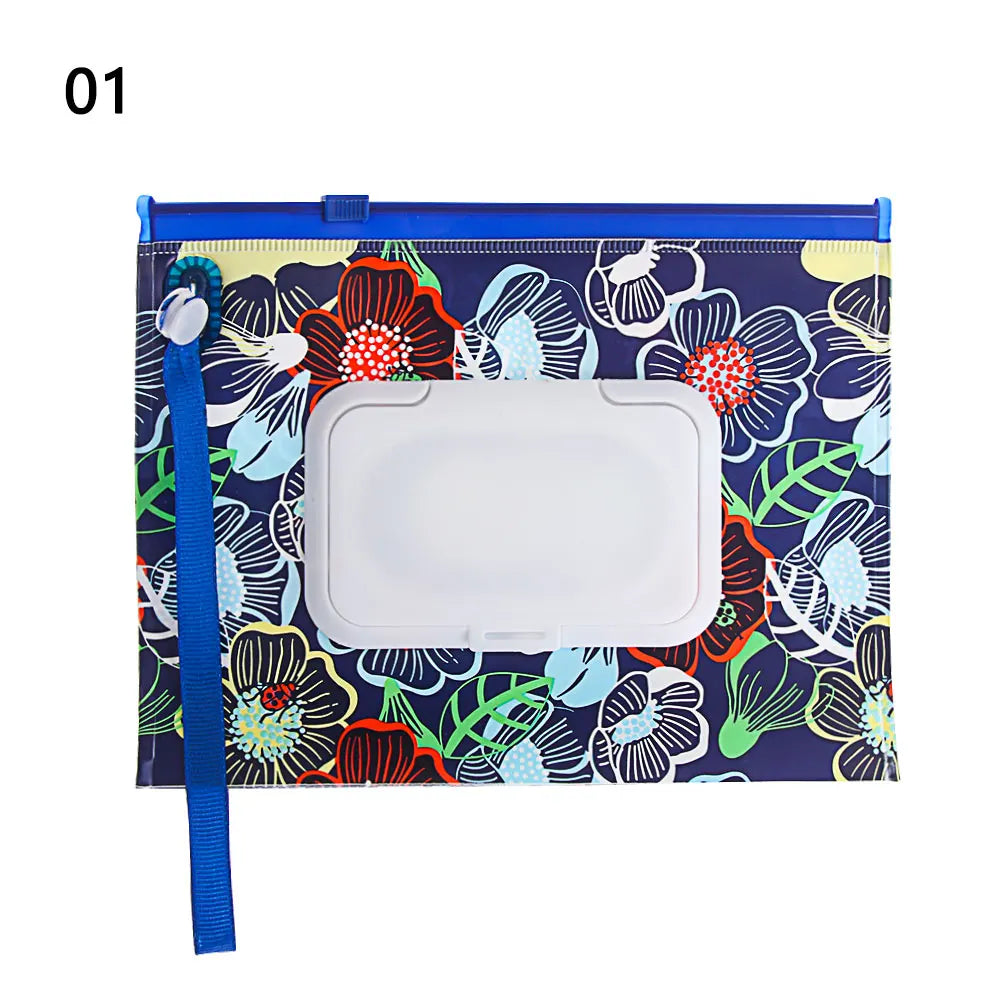 NEW Portable EVA Baby Wet Wipe Holder Case Reusable Refillable Wet Wipe Bag Tissue Box Snap-Strap Cosmetic Pouch Home Storage