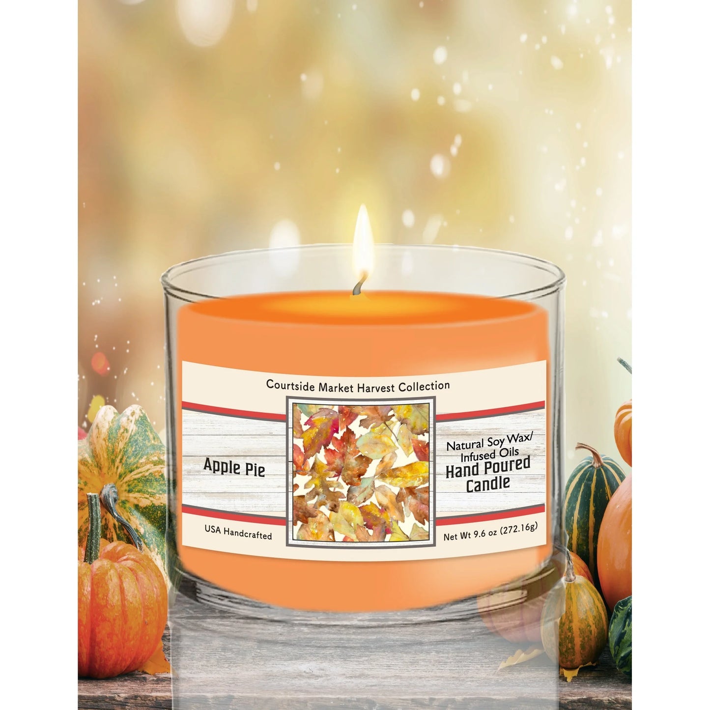 TD Courtside Market Scattered Autumn Leaves Scented Candle Soy Wax in Glass Jar