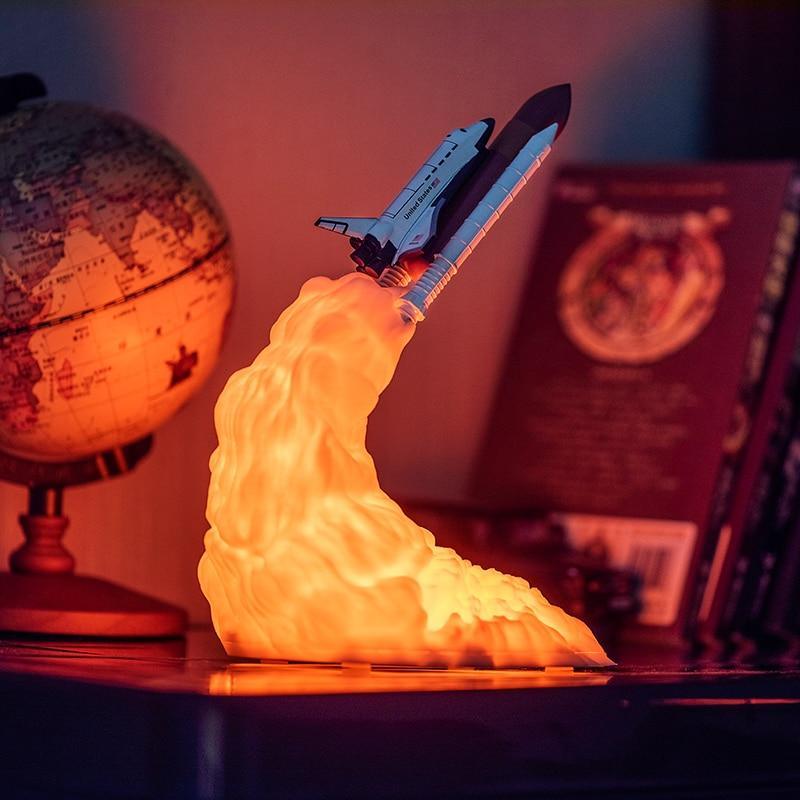 New 3D Print Space Shuttle Lamp Night Light For Space Fans Moon Lamp Rocket Lamp As Room Decoration