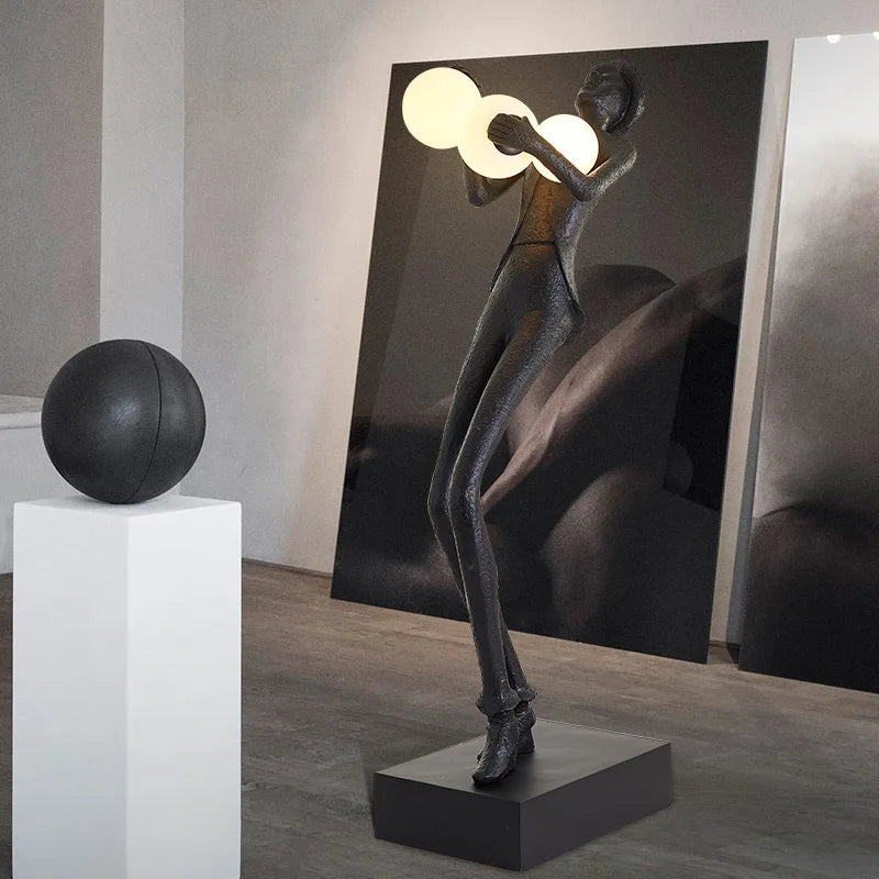 Modern Human Body Resin Decorative Abstract Statue Sculpture Lamp Floor Art Light Women Lady Home Decor Animal Decorative Bronze