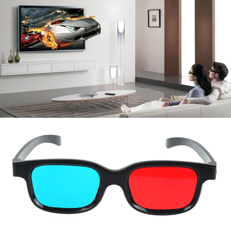 Black Frame Red Blue 3D Glasses Home Theater Immersive Experience For Dimensional Anaglyph Movie Game DVD Video Gift Glasses Rub - Premium  from Lizard Vigilante - Just $0.99! Shop now at Lizard Vigilante