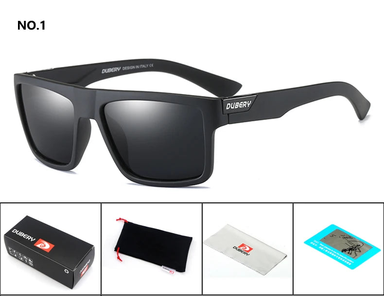 Dubery Retro Polarized Rectangle Sunglasses – UV400 Anti-Reflective Shades for Everyday Adventures