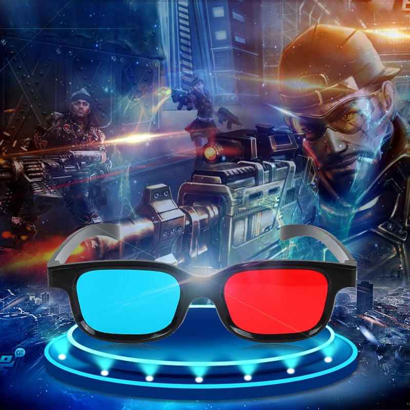 Black Frame Red Blue 3D Glasses Home Theater Immersive Experience For Dimensional Anaglyph Movie Game DVD Video Gift Glasses Rub - Premium  from Lizard Vigilante - Just $0.99! Shop now at Lizard Vigilante