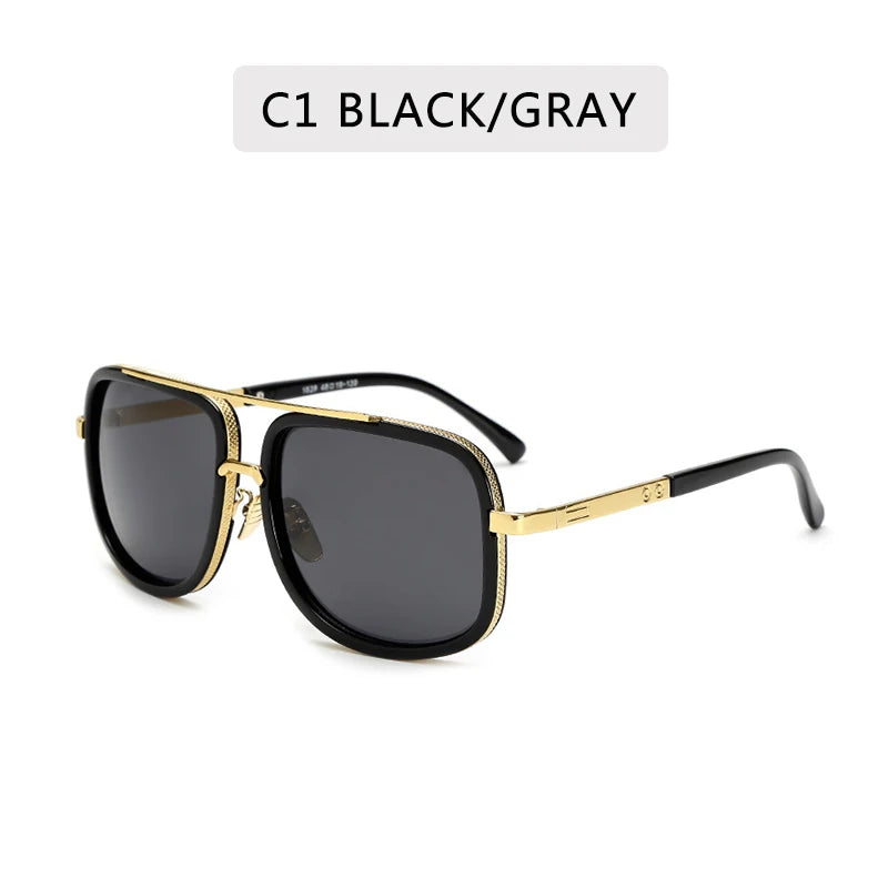 Big Frame New Fashion Men's Sunglasses Unisex Metal Sun Glasses Women Retro Sun Glasses Vintage High Quality Gafas Oculos De Sol - Premium sunglasses from Lizard Vigilante - Just $34.99! Shop now at Lizard Vigilante