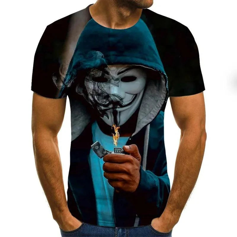 Joker 3D Print T Shirt Men Women Vendetta Tshirt Summer Casual Short Sleeve O-neck Streetwear Tops & Tees - Premium T-shirt from Lizard Vigilante - Just $23.99! Shop now at Lizard Vigilante