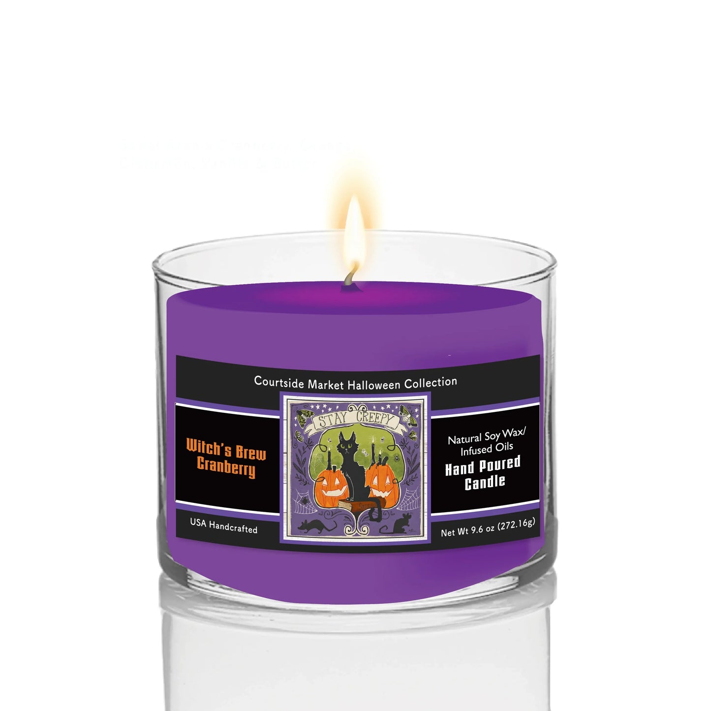 TD Courtside Market Stay Creepy V Soy Wax Custom Scented Candle in Glass Jar for Valentine's Day or Holidays Oil Material