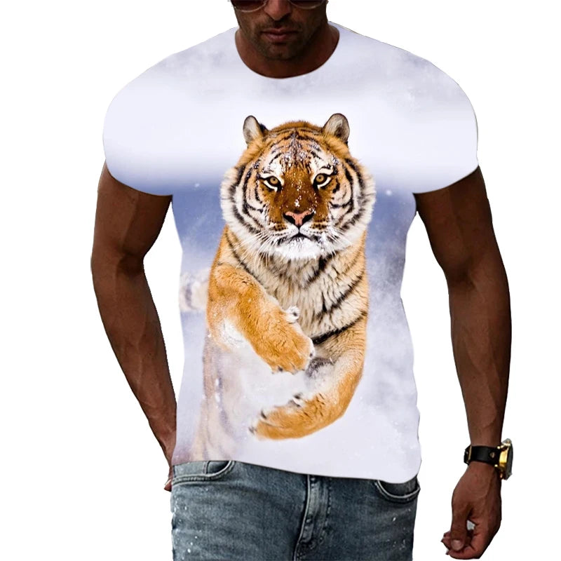 Men's Polyester Tiger Graphic T-Shirt - Premium T-shirt from Lizard Vigilante - Just $22.99! Shop now at Lizard Vigilante