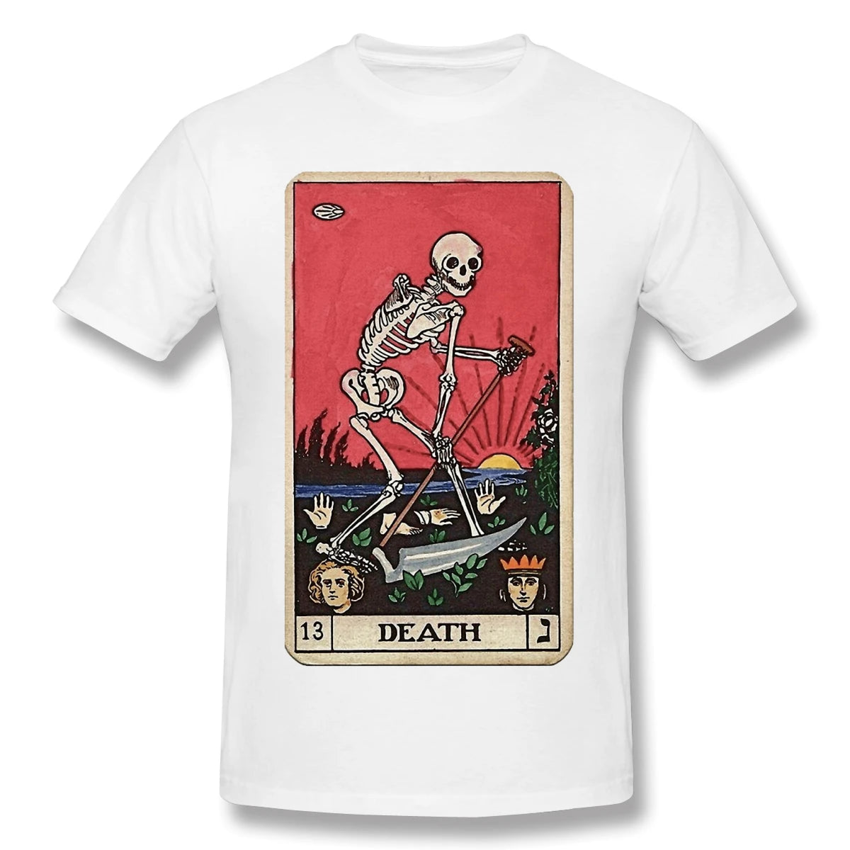 Death Tarot Card Gothic T-Shirts for Men Funny Crewneck Cotton T Shirt - Lizard Vigilante