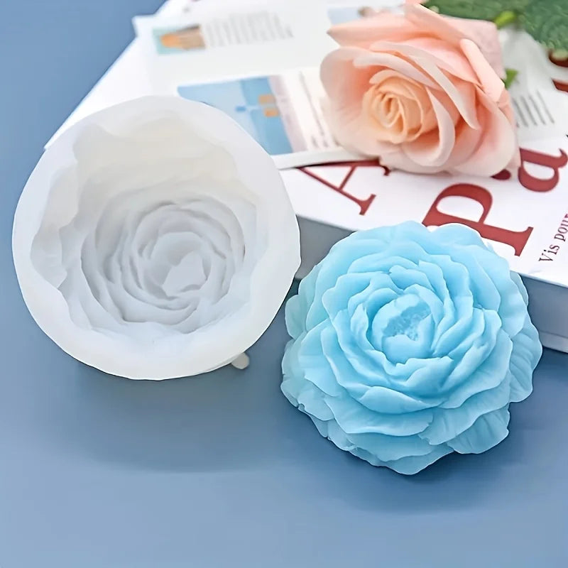 Peony Candle Silicone Mold 3D Peony Shape DIY Scented Candle Mold for Family Wedding Party Decoration
