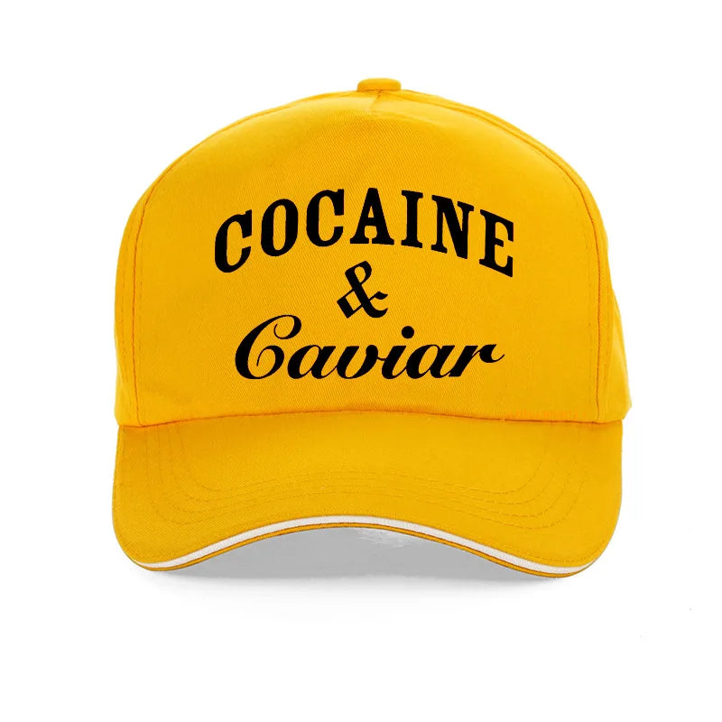 Cocaine & Caviar Baseball Cap Men Women Fashion Sport Casual Golf Cap High Quality Cotton adjustable Snapback hats - Premium cap from Lizard Vigilante - Just $23.99! Shop now at Lizard Vigilante