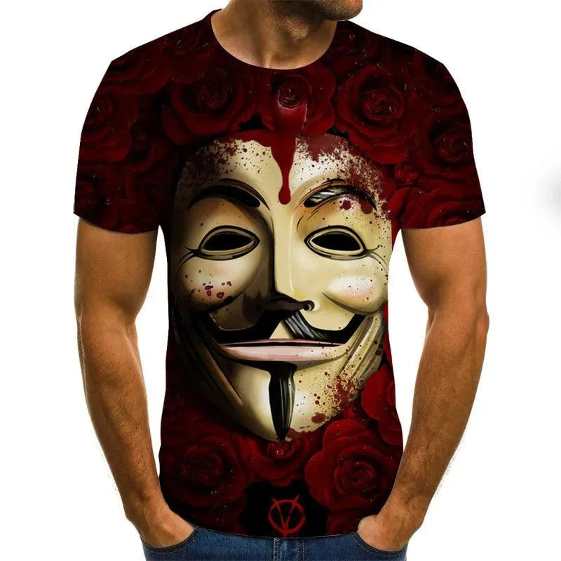 Joker 3D Print T Shirt Men Women Vendetta Tshirt Summer Casual Short Sleeve O-neck Streetwear Tops & Tees - Premium T-shirt from Lizard Vigilante - Just $24.39! Shop now at Lizard Vigilante