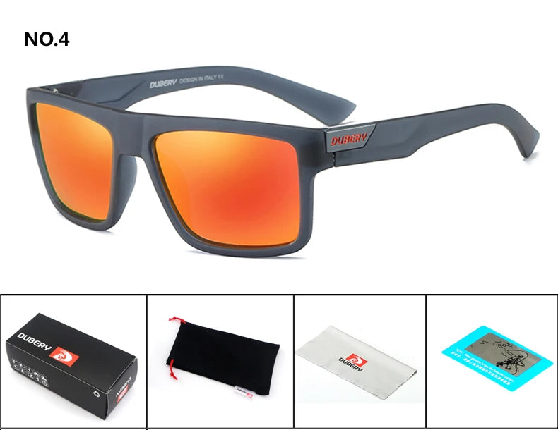 Dubery Retro Polarized Rectangle Sunglasses – UV400 Anti-Reflective Shades for Everyday Adventures
