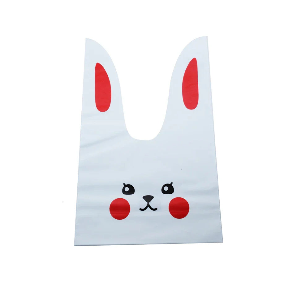 Hot Sale 20 / Batch Cute Rabbit Carrot Ear Biscuit Bag Candy Biscuit Gift Bag Snack Baking Packaging Supplies Easter Decoration