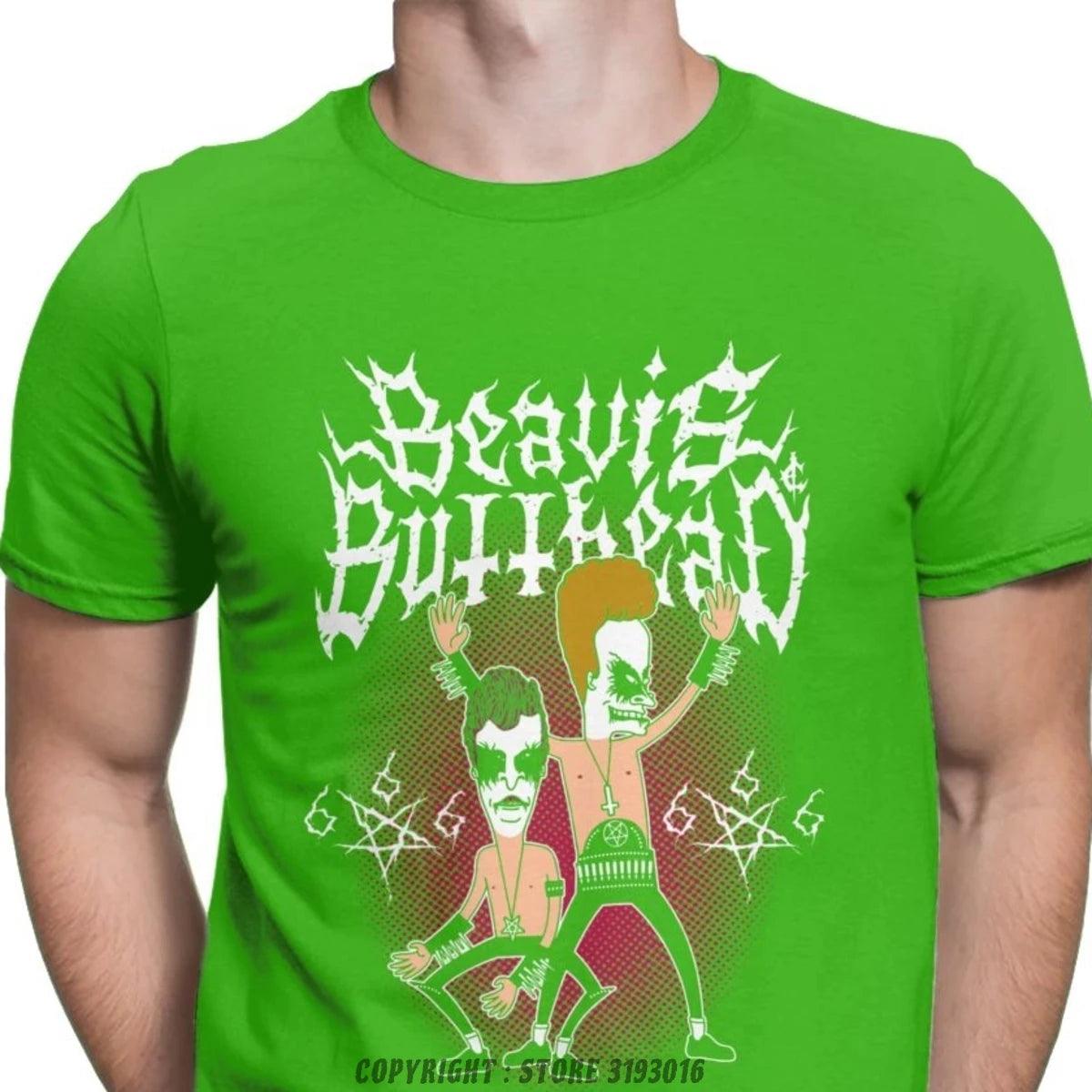 Beavis & Butt-Head Black Metal Tee | 90s Cartoon Funny Heavy Metal T-Shirt - Premium t-shirt from Lizard Vigilante - Just $23.49! Shop now at Lizard Vigilante