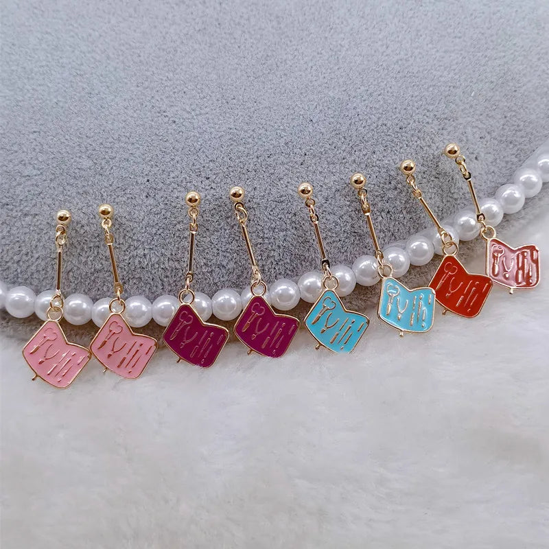 Creative nail salon art nail polish enamel earrings ladies girls gifts