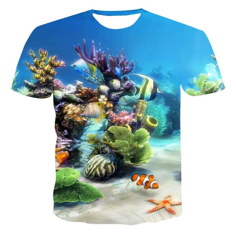 3D Color Fish Graphic T Shirts For Men Summer Fashion Casual Trend funny T-Shirts Personality harajuku Hip Hop Print T-shirt - Premium T-Shirt from Lizard Vigilante - Just $20.99! Shop now at Lizard Vigilante