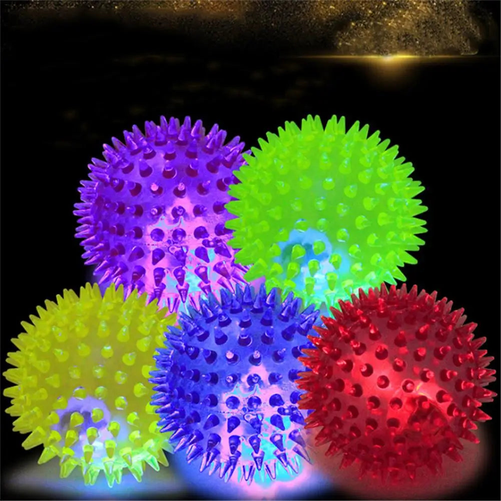 Dog Squeaky Toys Colorful Soft Rubber Luminous Pet Puppy Dog Chewing Playing Elastic Hedgehog Ball Toy Small Pet Supplies - Premium  from Lizard Vigilante - Just $15.99! Shop now at Lizard Vigilante