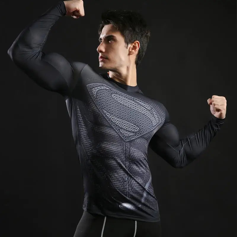 Superheroes 3D Printed Tshirts Men Compression Shirts Long Sleeve Tops Fitness T-shirts Novelty Slim Tights Tee Male Cosplay Costume - Premium  from Lizard Vigilante - Just $23.99! Shop now at Lizard Vigilante