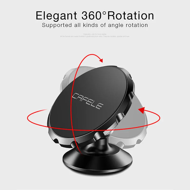 CAFELE Magnetic Car Phone Holder for iPhone 16 15 14 13 12 11 Car Mount Stand for Cell Phone Strong Magnet Power Aluminum Alloy