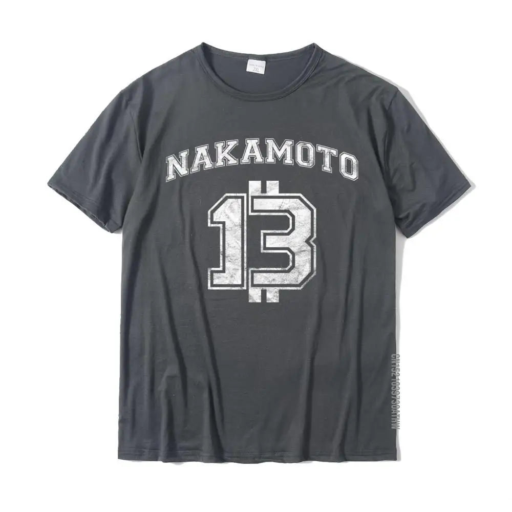 Satoshi Nakamoto Bitcoin Distressed Logo T Shirt Oversized Cotton Casual Streetwear Tee