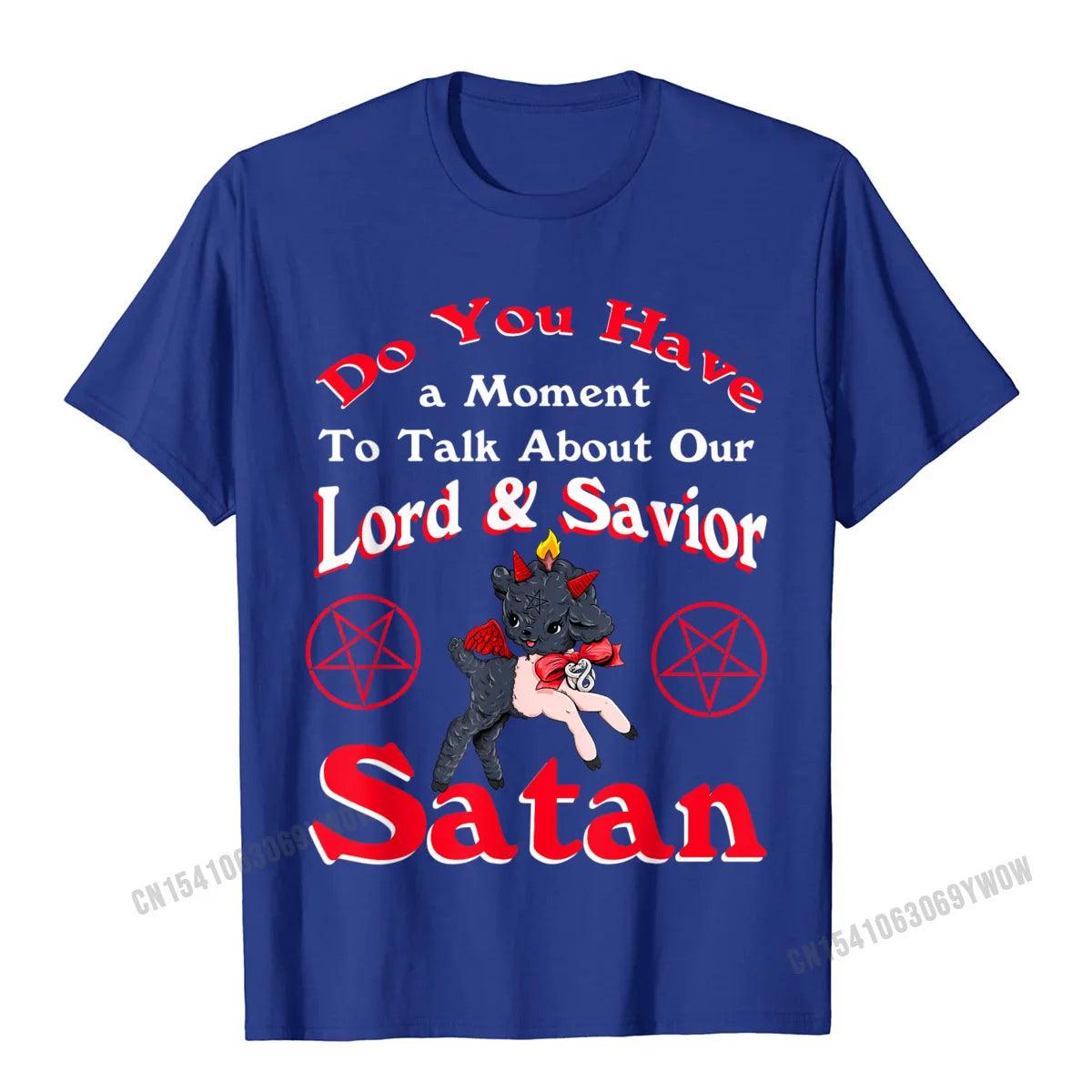 Satan Pentagram Funny Satanic Cute Baphomet Goat Occult T-Shirt Camisas Men Top T-Shirts For Men Tops Shirts Fashion Summer - Lizard Vigilante