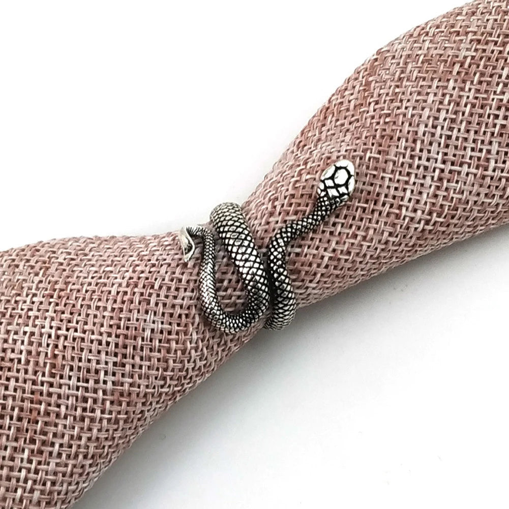 Punk Goth Snake Ring for Men & Women – Black Plated Adjustable Gothic Jewelry for Party, Wedding, and Gift - Premium ring from Lizard Vigilante - Just $17.99! Shop now at Lizard Vigilante