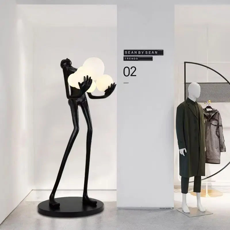 Modern Human Body Resin Decorative Abstract Statue Sculpture Lamp Floor Art Light Women Lady Home Decor Animal Decorative Bronze