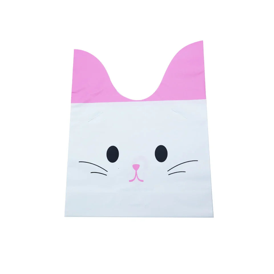 Hot Sale 20 / Batch Cute Rabbit Carrot Ear Biscuit Bag Candy Biscuit Gift Bag Snack Baking Packaging Supplies Easter Decoration