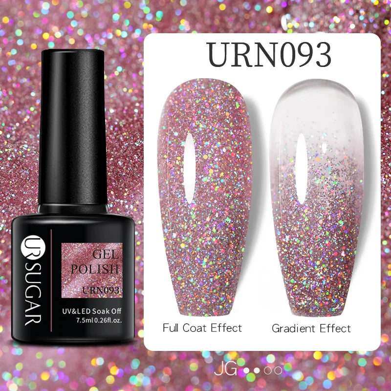 UR SUGAR 7.5ml Nude Glitter Color Gel Nail Polish Winter Warm Color Series Semi-permanent Varnish Professionals Manicure