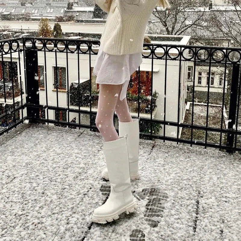 GRAVEWALKER 13: Women’s Cowhide Platform Riding Boots – Punk Leather Knee-Highs with Square Heels for Heavy Winter Impact - Premium boots from dsers - Just $252.22! Shop now at Lizard Vigilante