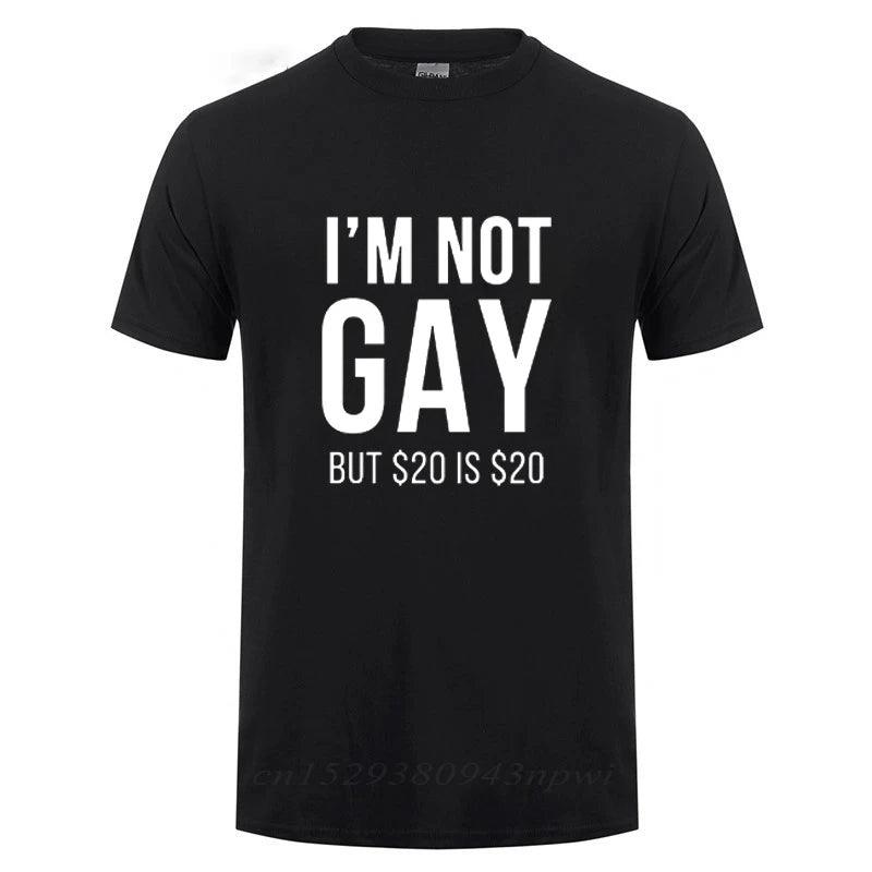 I'm Not Gay But 20 is 20 Funny T-shirt For Man Bisexual Lesbian LGBT Gay Pride Birthdays Party Gifts Cotton T Shirt - Lizard Vigilante