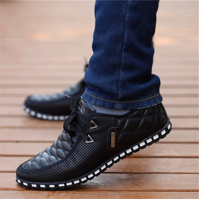 Men's Breathable Leather Sneakers - Stylish and Comfortable - Premium shoes from Lizard Vigilante - Just $36.99! Shop now at Lizard Vigilante