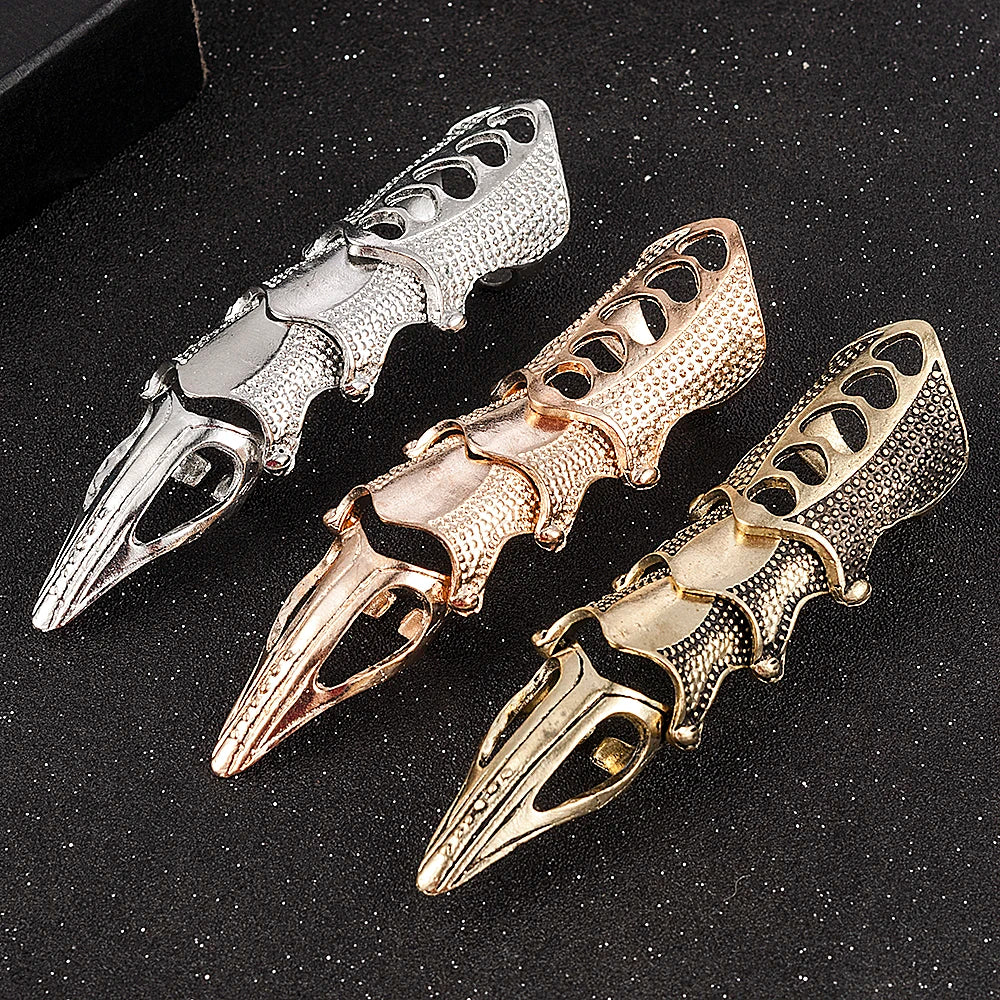 NEW Cool Boys Punk Gothic Rock Scroll Joint Armor Knuckle Metal Full Finger Ring Gold Cospaly DIY Ring Halloween decoration - Premium ring from Lizard Vigilante - Just $14.99! Shop now at Lizard Vigilante