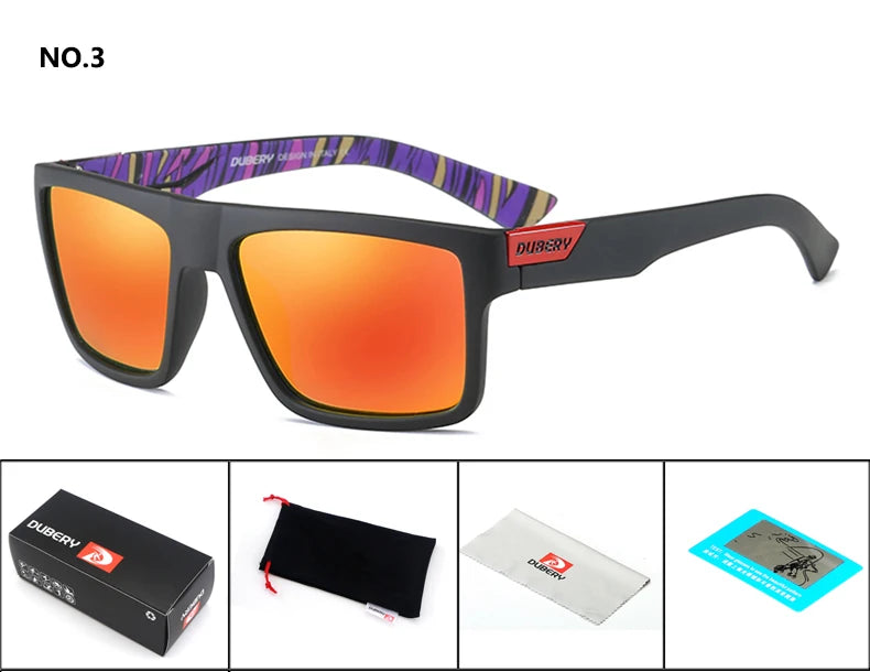 Dubery Retro Polarized Rectangle Sunglasses – UV400 Anti-Reflective Shades for Everyday Adventures