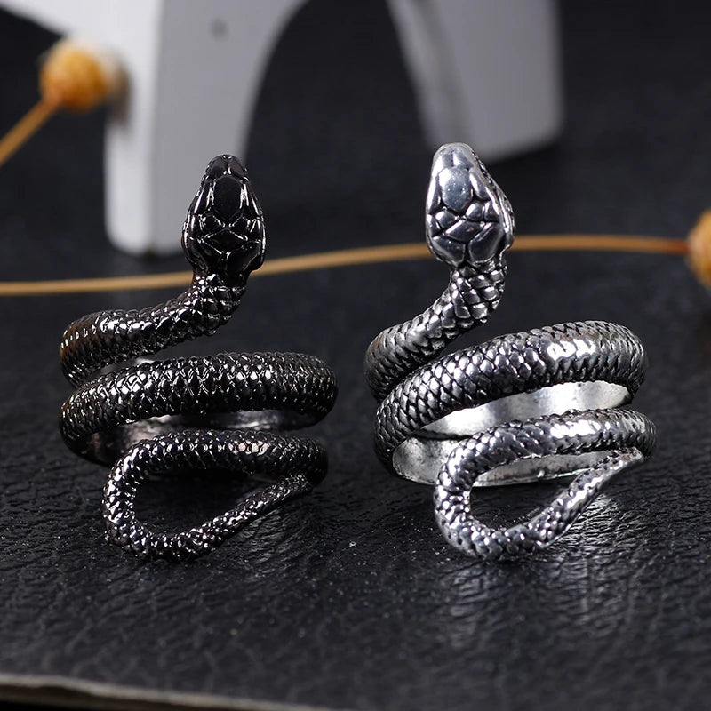 Fashion Retro Snake Ring Hip Hop Rock Men And Women Jewelry Adjustable Opening Ring - Premium  from Lizard Vigilante - Just $5.99! Shop now at Lizard Vigilante