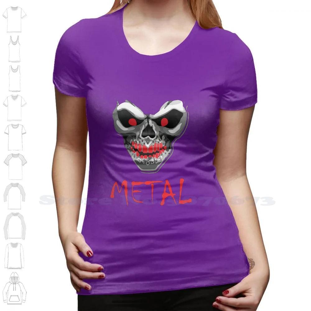 Heavy Metal Music Skull Devil 100% Cotton T-Shirt Heavy Metal Music Hard And Roll Dark Underground Emo Electric Guitar Case Cool - Premium T-Shirt from Lizard Vigilante - Just $21.99! Shop now at Lizard Vigilante