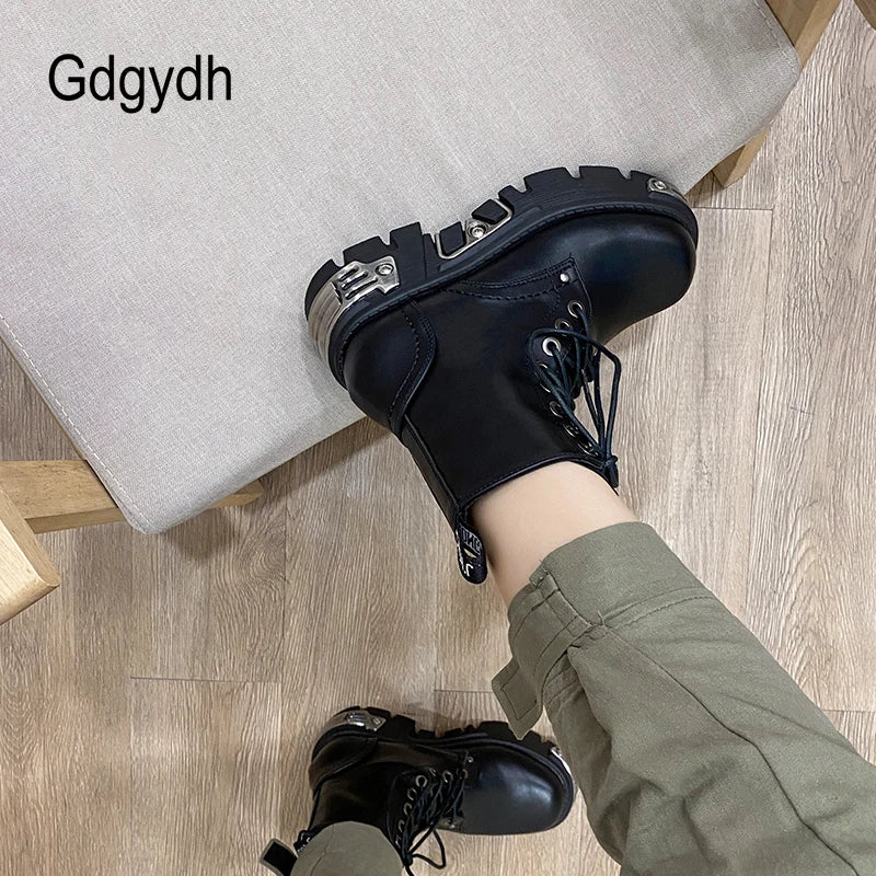 Gothic Punk Platform Ankle Boots - Edgy and Stylish - Premium  from Lizard Vigilante - Just $78.88! Shop now at Lizard Vigilante