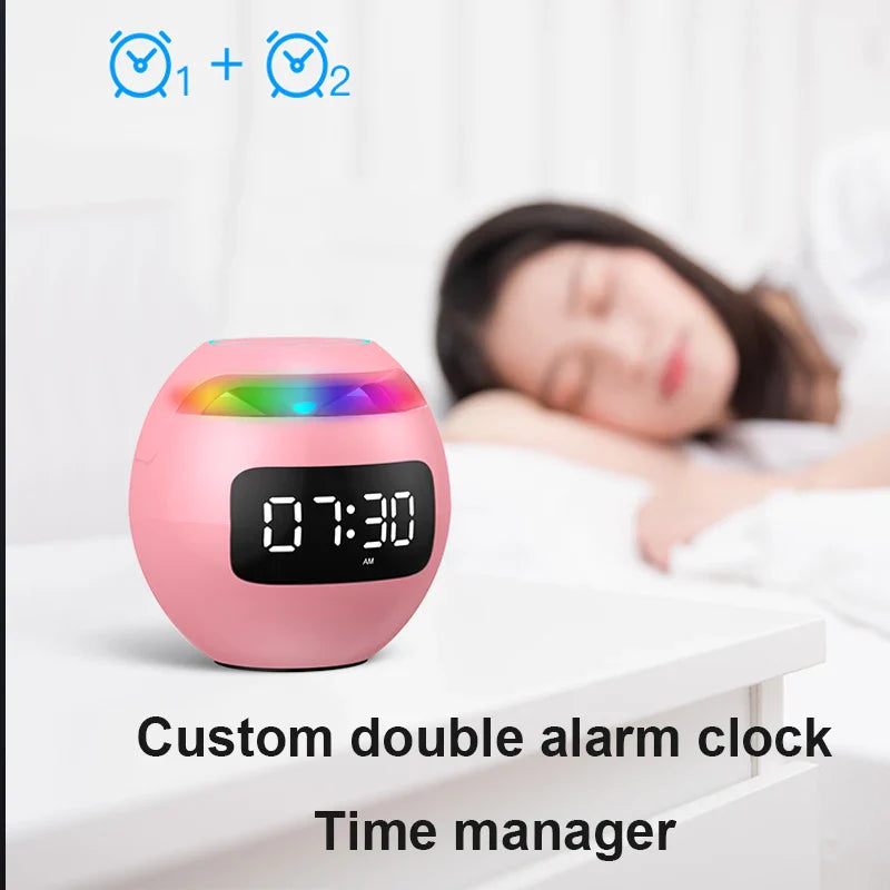 New Mini Bluetooth Speaker Wireless Bluetooth Sound Box with LED Display Alarm Clock Hifi TF Card MP3 Music Play For PC Phone