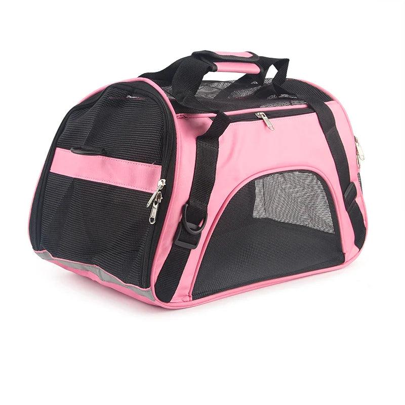 Soft-sided Carrying Portable Pet Bag Pink Dog Carrier Bags Blue Cat Travel Breathable Handbag - Lizard Vigilante