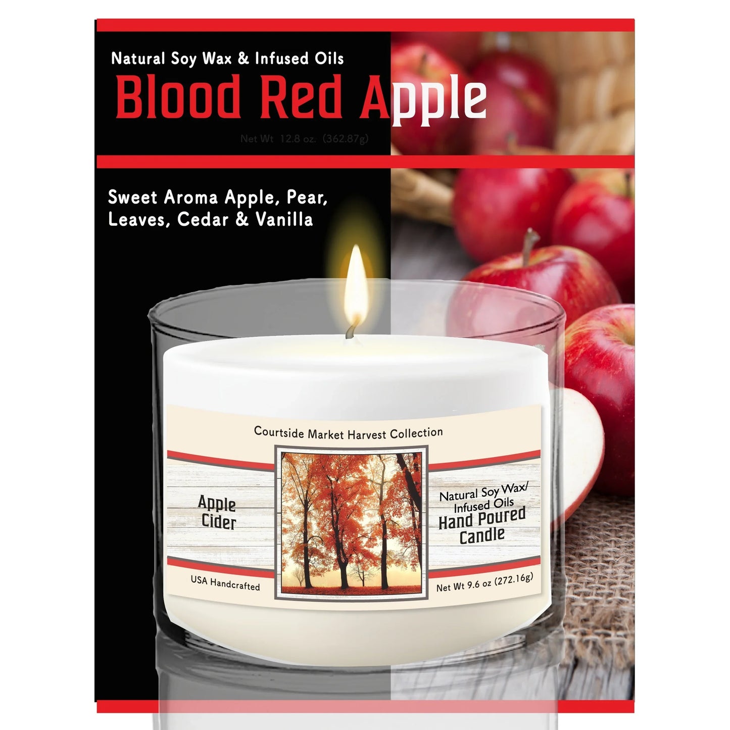 TD Courtside Market Autumn Glow Scented Candle Soy Wax in Glass Jar for Fall & Winter